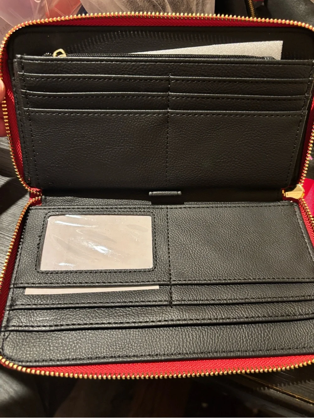 Steve Madden Red Zip Around Wallet with Wrist Strap